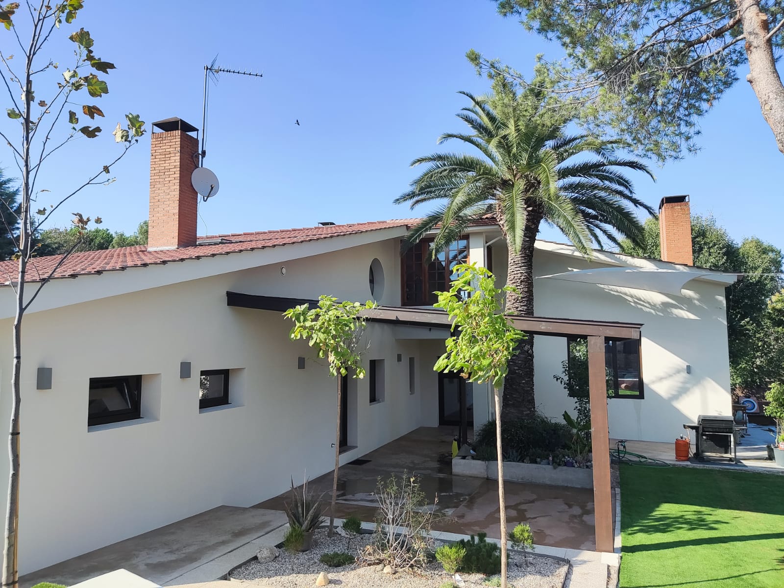 Zona de sombra en el jardín.